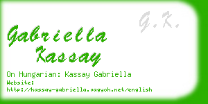 gabriella kassay business card